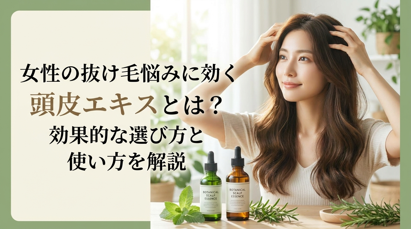 女性の抜け毛悩みに効く頭皮エキスとは？効果的な選び方と使い方を解説
