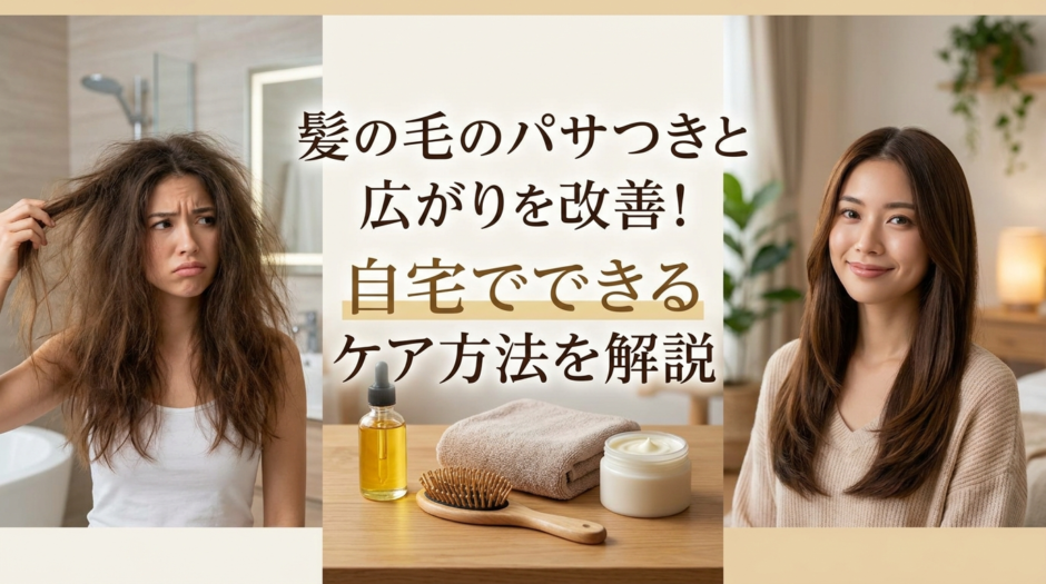 髪の毛のパサつきと広がりを改善！自宅でできるケア方法を解説