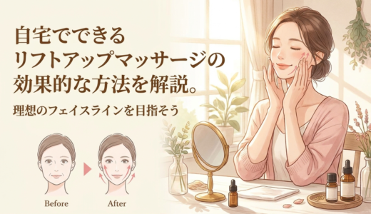 自宅でできるリフトアップマッサージの効果的な方法を解説。理想のフェイスラインを目指そう