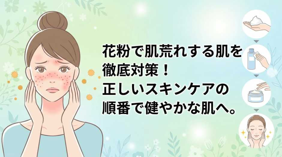花粉で肌荒れする肌を徹底対策！正しいスキンケアの順番で健やかな肌へ。