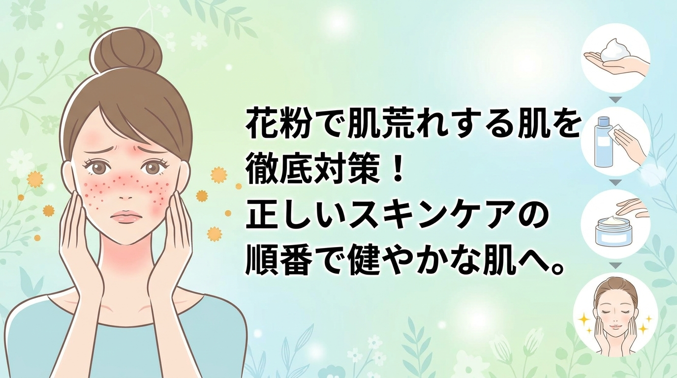 花粉で肌荒れする肌を徹底対策！正しいスキンケアの順番で健やかな肌へ。