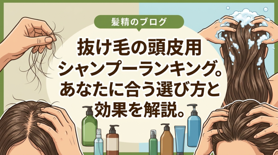 抜け毛の頭皮用シャンプーランキング。あなたに合う選び方と効果を解説。