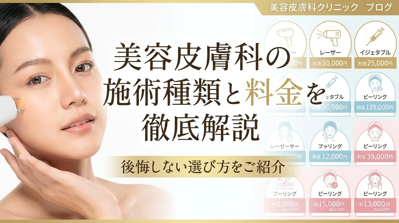 美容皮膚科の施術種類と料金を徹底解説。後悔しない選び方をご紹介。