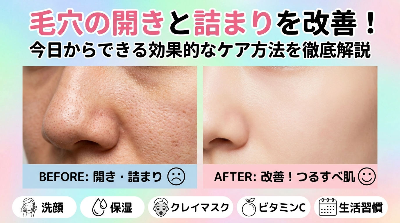 毛穴の開きと詰まりを改善！今日からできる効果的なケア方法を徹底解説。